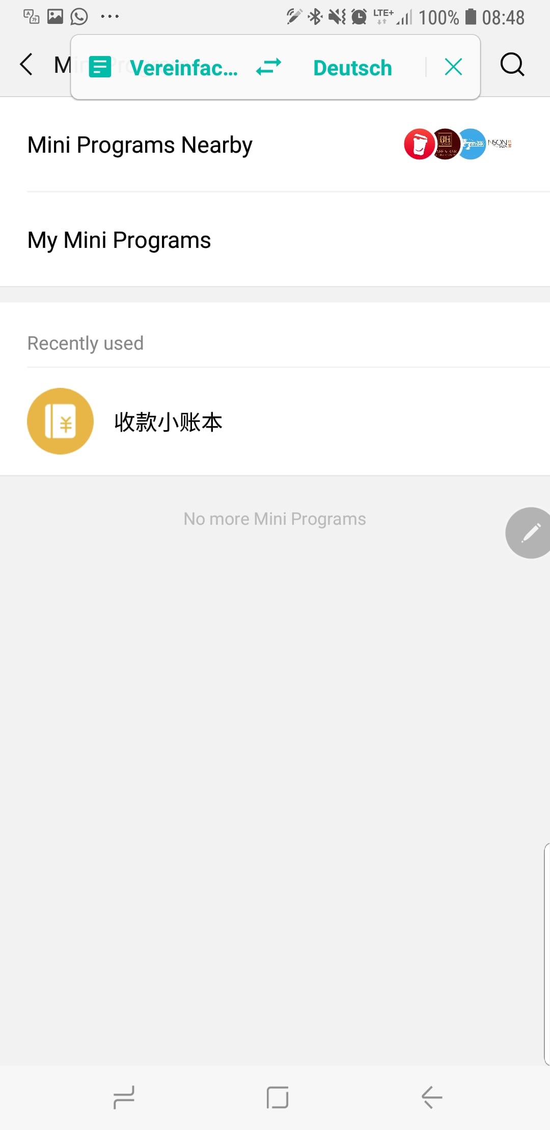 Vieles in WeChat ist auf chinesisch